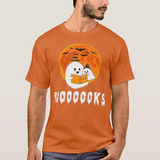 Boo Read Books Boooooks Halloween T-Shirt (Front)