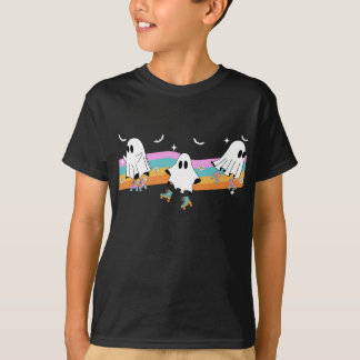 Boo Roller Skating Hippie Ghost Love Roller Skate T-Shirt