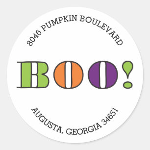 Boo! Round Halloween Return Address Label