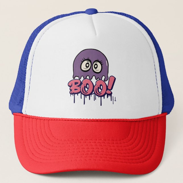 Boo scary trucker hat (Front)