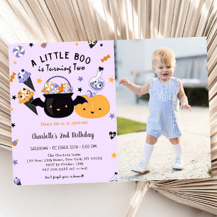 Boo Second Birthday  A Little Boo Is Turning Two Invitation