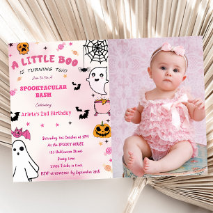 Boo Second Birthday  Our Little Boo Is Turning Two Invitation