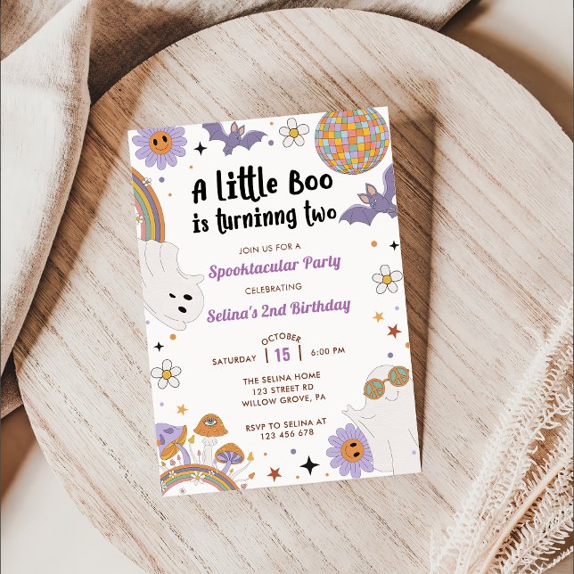 Boo Second Birthday Our Little Boo Is Turning Two Invitation (Creator Uploaded)