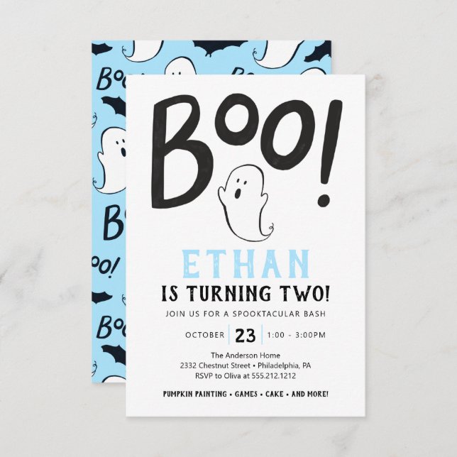 Boo! Second Birthday Party Halloween Invitation (Front/Back)