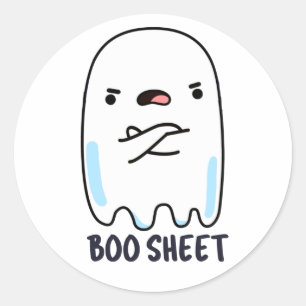 Boo Sheet Funny Halloween Ghost Pun Classic Round Sticker