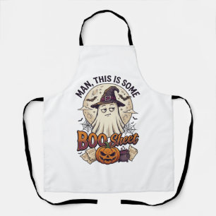 Boo Sheet Ghost Pumpkin Halloween Moon Cauldron Apron