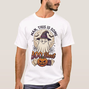 Boo Sheet Ghost Pumpkin Halloween Moon Cauldron T-Shirt