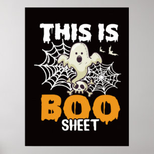 Boo Sheet Halloween Decor Funny Ghost Poster