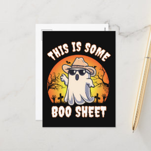 BOO SHEET Halloween Ghost Holiday Postcard