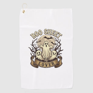 Boo Sheet Lover Halloween Ghosts Moon Bats_1 Golf Towel