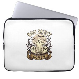 Boo Sheet Lover Halloween Ghosts Moon Bats_1 Laptop Sleeve