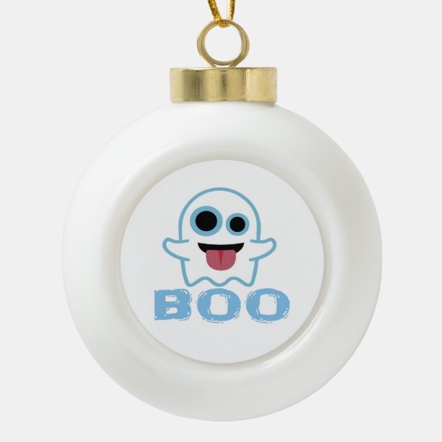Boo Silly Funny Meme Ceramic Ball Christmas Ornament (Front)