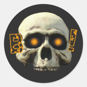 Boo Skull Classic Round Sticker