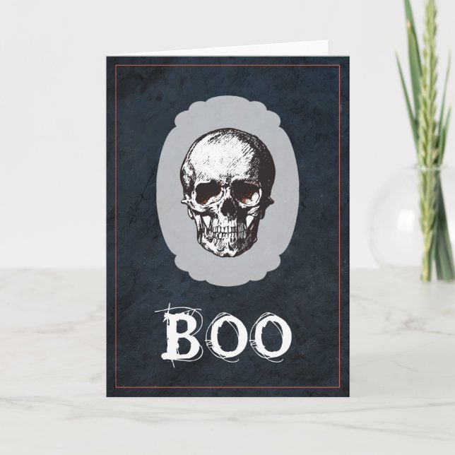 Boo Skull Halloween Card (Front)