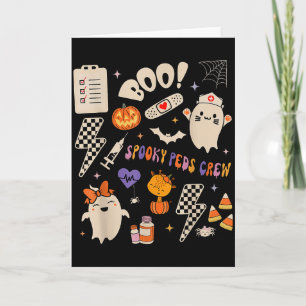 Boo Soky Peds Crew Ghost Pediatric Nurse Halloween Card