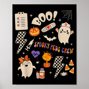 Boo Soky Peds Crew Ghost Pediatric Nurse Halloween Poster