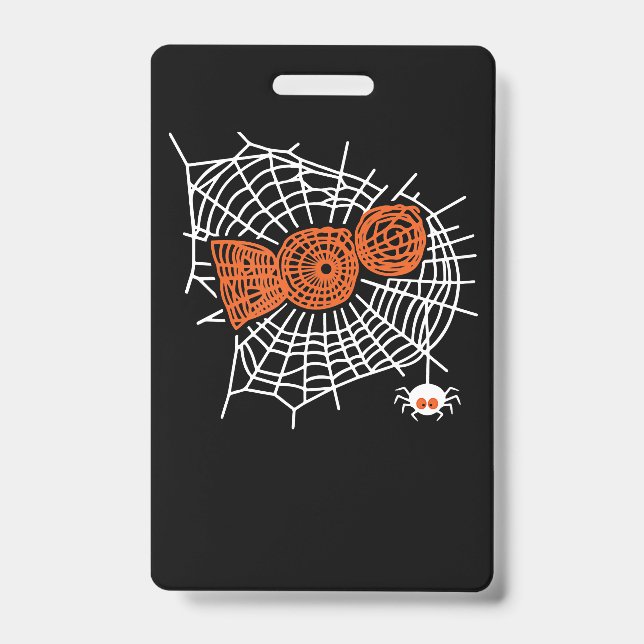 Boo Spider Web Funny Cute Spider Web Graphic ID Badge (Front)