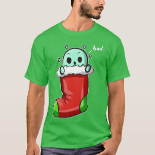 Boo Spirit In Christmas Chimney Sock Christmas ret T-Shirt