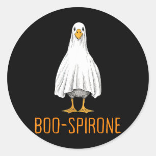 Boo-spirone Duck Ghost Pharmacy Halloween Classic Round Sticker