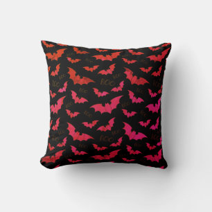 Boo Spooky Bats with Black background Cushion