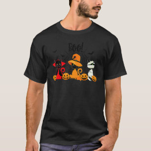 Boo Spooky Halloween Mummy Witch Cat Apparel T-Shirt