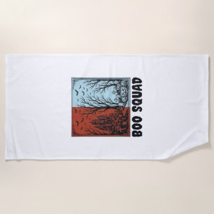 Boo Squad Vintage Halloween Pumpkin Shirt Design_1 Beach Towel