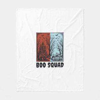 Boo Squad Vintage Halloween Pumpkin Shirt Design_1 Fleece Blanket