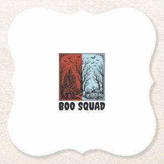 Boo Squad Vintage Halloween Pumpkin Shirt Design_1 Paper Coaster
