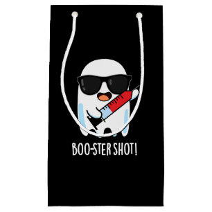 Boo-ster Shot Funny Ghost Vaccine Pun Dark BG Small Gift Bag