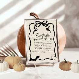 Boo-tastic Baby Food Challenge Game Sign Invitation