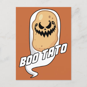 Boo-Tato Spooky Potato Food Halloween Postcard