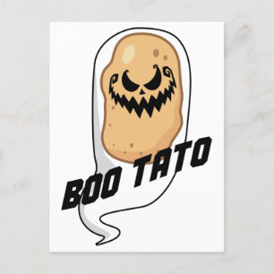 Boo-Tato Spooky Potato Food Halloween Postcard