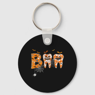 Boo Teeth Pumpkin Dentist Dental Hygienist Hallowe Key Ring