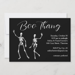Boo Thang Dancing Skeletons Halloween Party Invitation