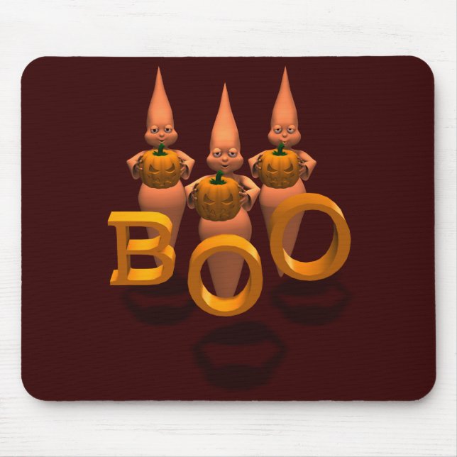 Boo! Three Cute Ghosties Mouse Mat (Front)