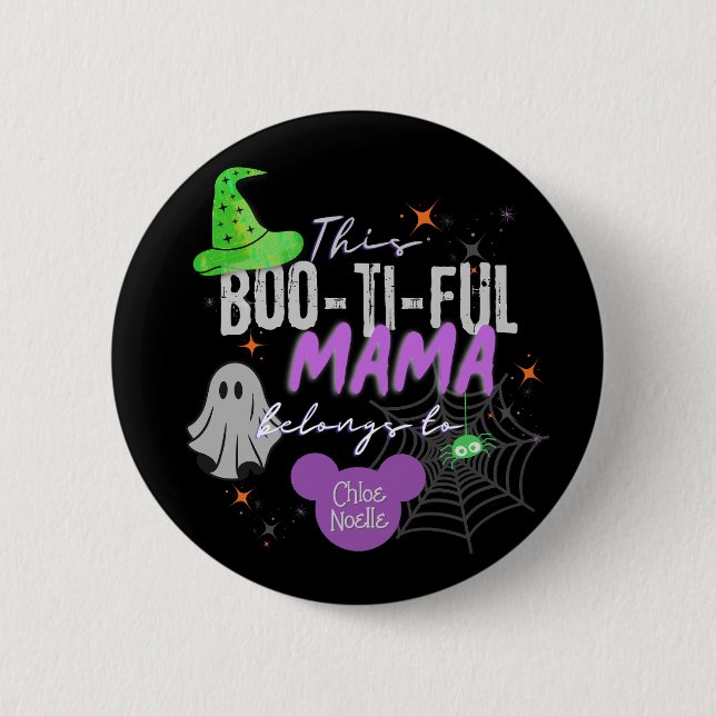 Boo-ti-ful Mama Pin | Custom Halloween Gift (Front)