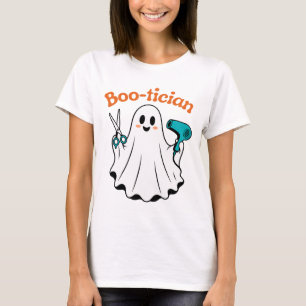 Boo-tician Funny Halloween Ghost Hairstylist T-Shirt