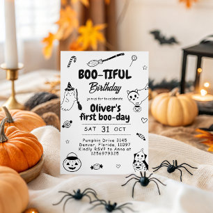 Boo Tiful Birthday First Boo Day Ghost Invite
