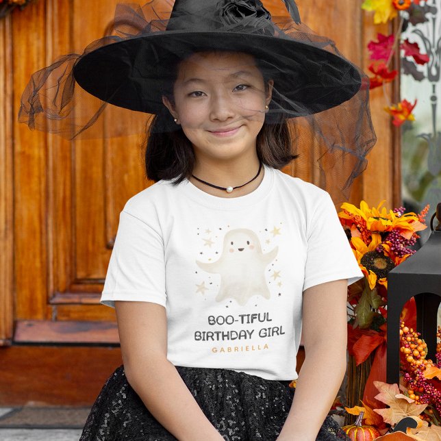 BOO-tiful Birthday Girl' Friendly Ghost T-Shirt (Creator Uploaded)