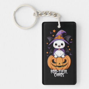Boo-tiful Chaos   Bats, Hats, & Pumpkins Key Ring