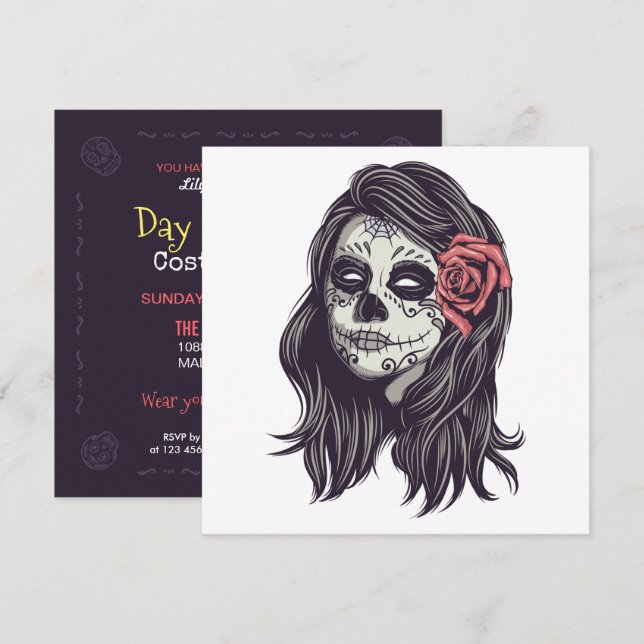 Boo-tiful Dia de los Muertos Party | Invitation (Front/Back)
