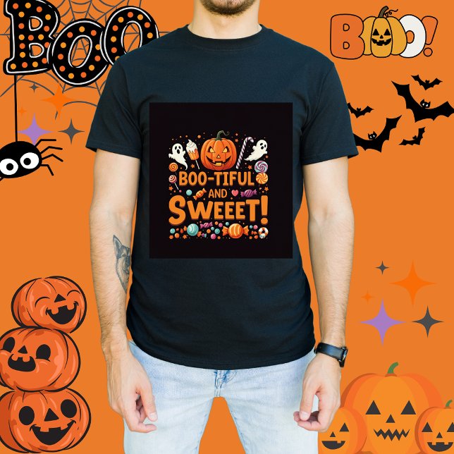 Boo-tiful Family Matching Halloween Men's T-shirt (Boo tiful boo crew, family matching Halloween outfit for fathers )