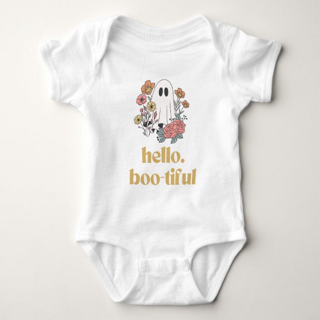 Boo-tiful Ghost Baby Bodysuit (Front)