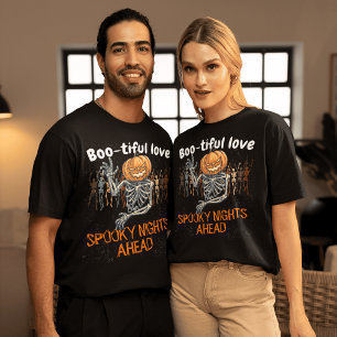 Boo-tiful Love: Unique Couple Halloween  T-Shirt