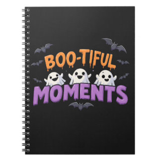 Boo-Tiful Moments Cute Halloween Ghosts and Bats Notebook