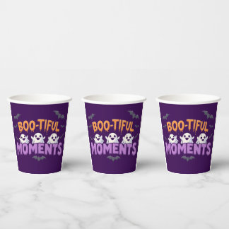 Boo-Tiful Moments Cute Halloween Ghosts and Bats Paper Cups