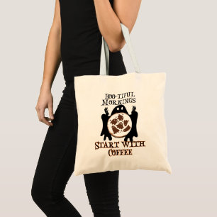 Boo-tiful mornings Start with Coffee.w Tote Bag