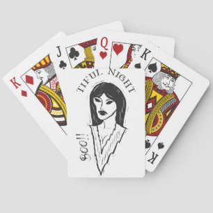 Boo! Tiful Night witch Halloween Playing Cards