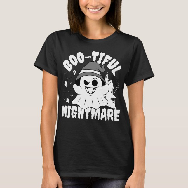 Boo-tiful Nightmare Halloween Ghost T-Shirt (Front)