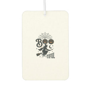 Boo-tiful Witch Halloween Vintage Engraving Design Car Air Freshener